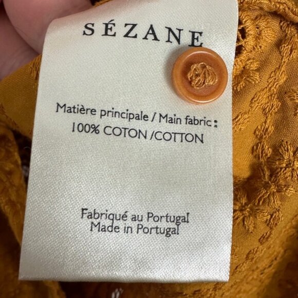 Sezane Bobby Blouse Saffron Yellow Gold Womens Size 34 French US 2 Top Bohemian - Picture 9 of 15
